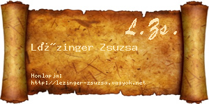 Lézinger Zsuzsa névjegykártya